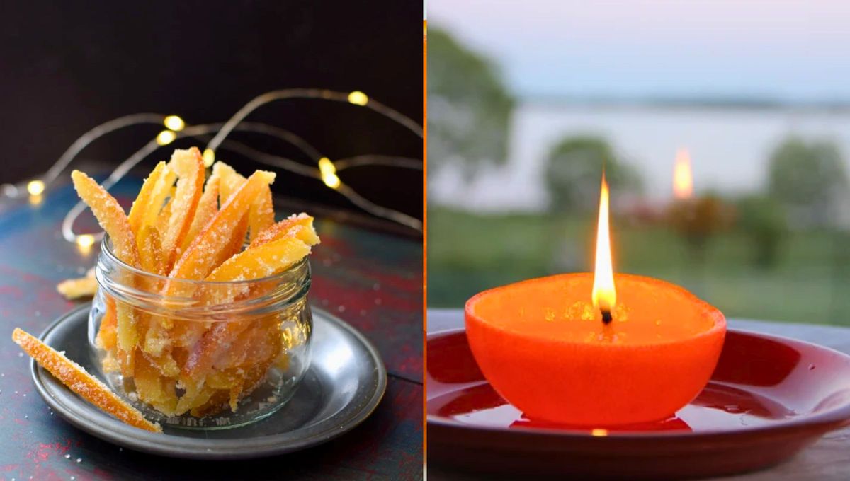 Se pueden hacer un millón de cosas con tan solo cáscaras de naranja, estas son algunas de ellas. Foto Canva Se pueden hacer un millón de cosas con tan solo cáscaras de naranja, estas son algunas de ellas. Foto Canva