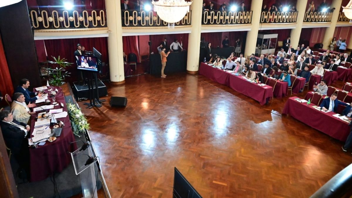 El plenario del Parlasur, este lunes en la capital uruguaya. El plenario del Parlasur, este lunes en la capital uruguaya.