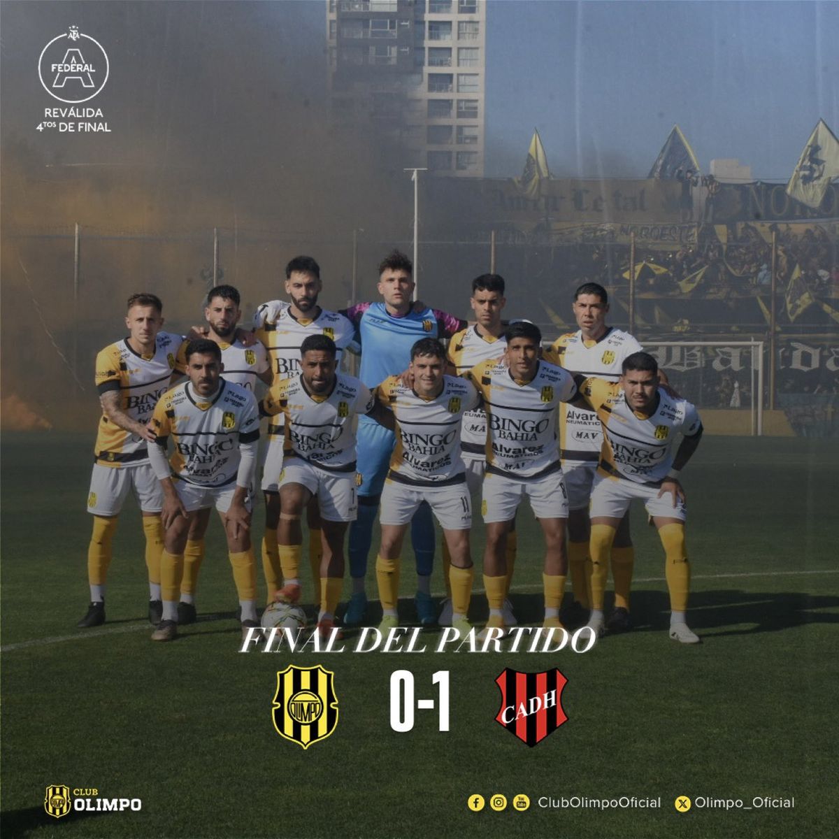 El 16 de noviembre Olimpo perdi&oacute; con Douglas Haig y cerr&oacute; un nuevo a&ntilde;o en el Federal A.