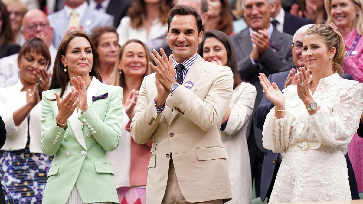 Roger Federer brilla junto a Kate Middleton, princesa de Gales, y su esposa, la ex tenista Mirka Vavrinec.