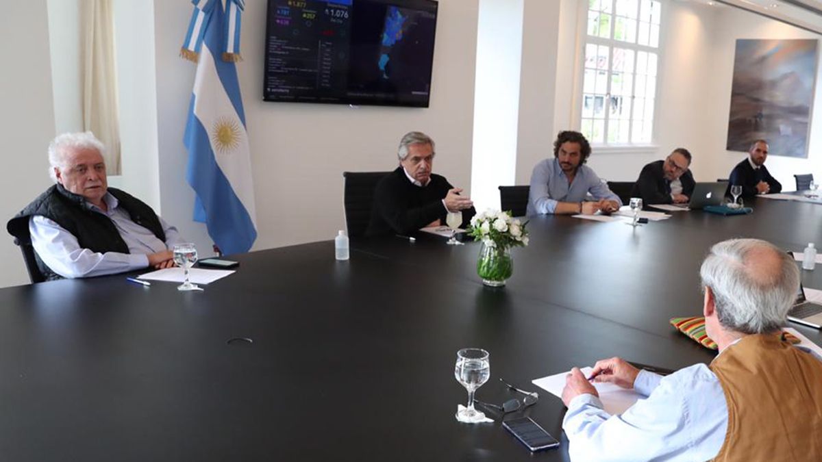 Alberto Fernández durante una reunión de Gabinete.