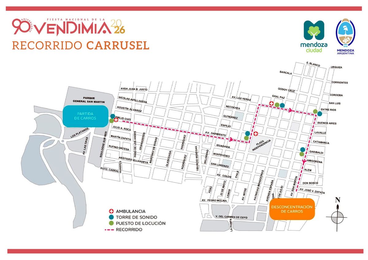 Desde el año pasado, el recorrido del Carrusel de la Vendimia es más corto. Desde el año pasado, el recorrido del Carrusel de la Vendimia es más corto.
