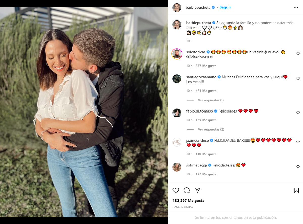 El posteo de Barbie Vélez en Instagram para anunciar su embarazo.