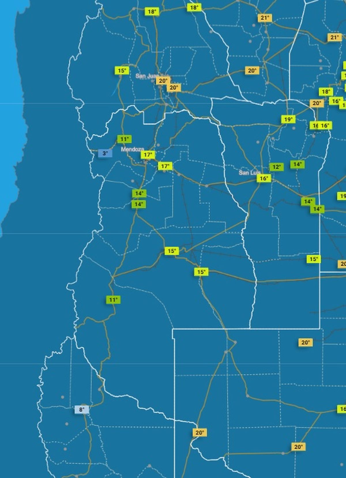 Gran parte de Mendoza se verá aliviada con los descensos Gran parte de Mendoza se verá aliviada con los descensos