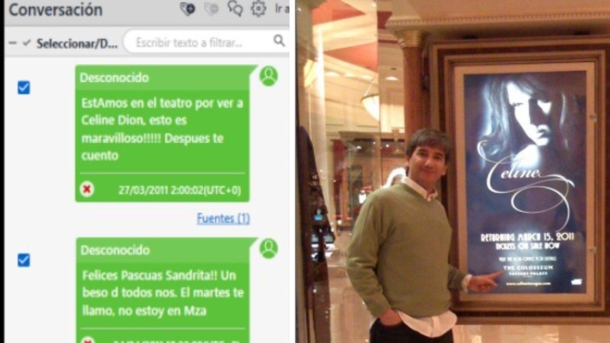 El chat que mantuvo la esposa de Walter Bento y su foto antes del recital. El chat que mantuvo la esposa de Walter Bento y su foto antes del recital.