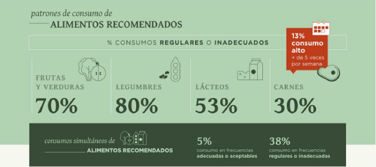 Solo el 5 % de los ni&ntilde;os, ni&ntilde;as y adolescentes consumen de manera simult&aacute;nea alimentos recomendados por las Gu&iacute;as Alimentarias