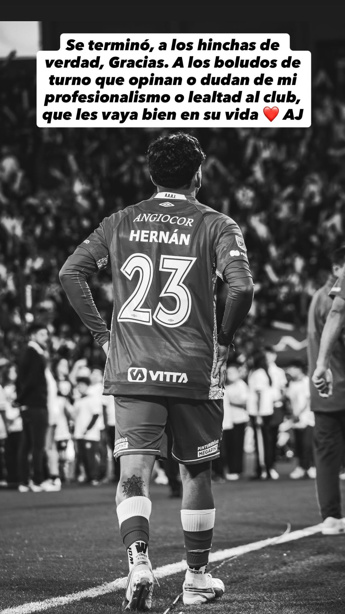 La publicaci&oacute;n de Hern&aacute;n L&oacute;pez Mu&ntilde;oz tras la derrota de Argentinos Juniors ante Boca.&nbsp;