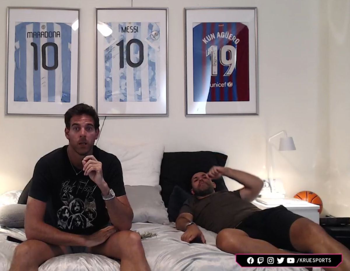 Juan Martín Del Potro y el Kun Agüero vieron juntos el Superclásico