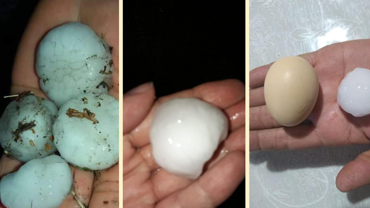 Entre la noche del lunes y la madrugada del martes hubo tormentas intensas en zonas de Mendoza y caída de granizo en Santa Rosa y Rivadavia (Foto gentileza Diario Diez)