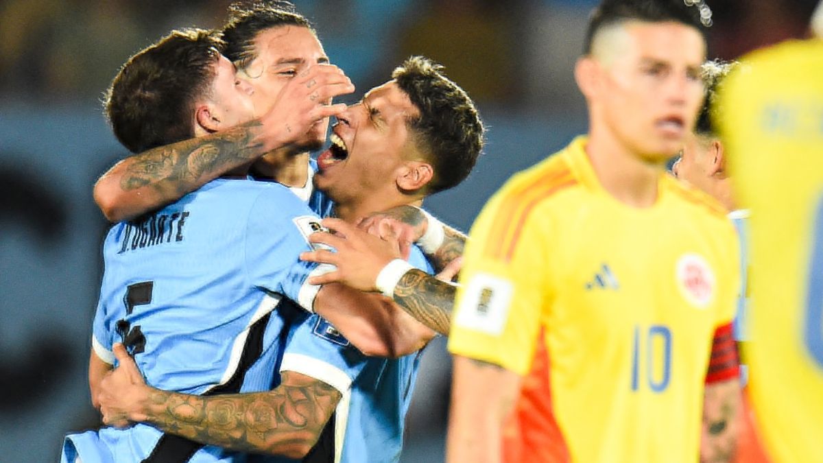 Uruguay se impuso a Colombia y lo sacó del segundo puesto de la tabla de posiciones de Eliminatorias.