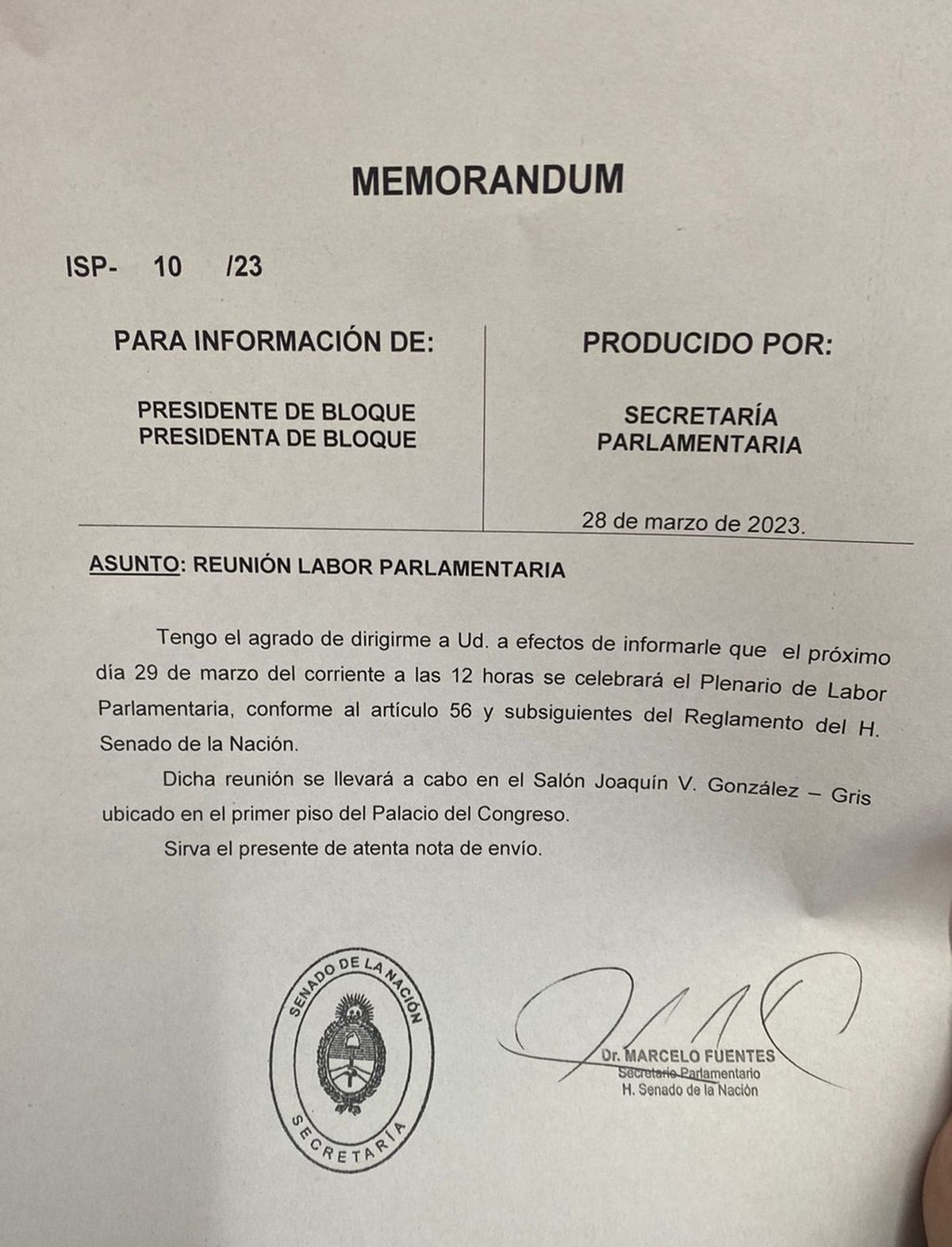 La convocatoria para este miércoles.