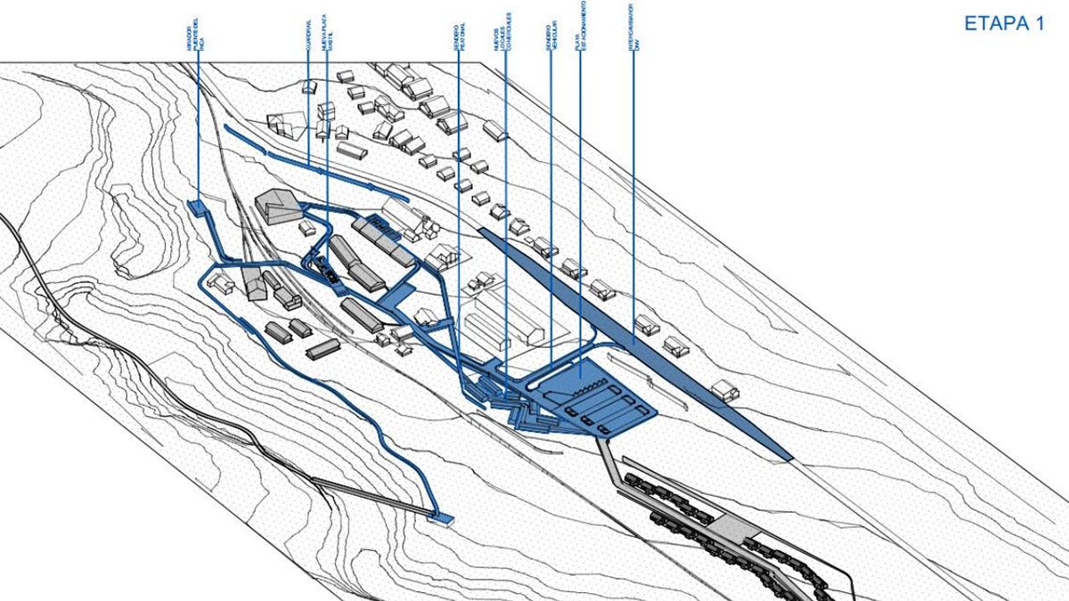 En la primera etapa del proyecto de refuncionalización de la Villa de montaña Puente del Inca construirán nuevos locales comerciales.