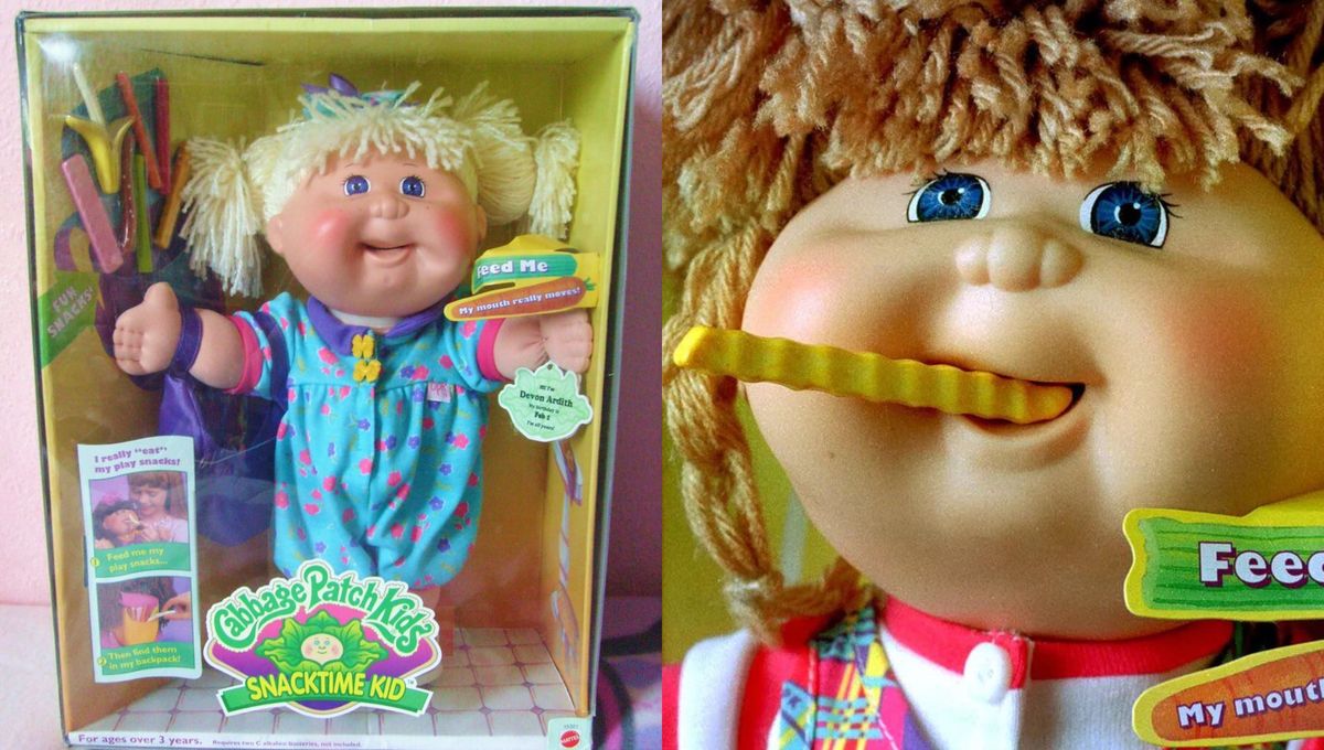 Fue una reversión de una muñeca que ya existía, pero con una acción añadida: podía comer. Fue una reversión de una muñeca que ya existía, pero con una acción añadida: podía comer.