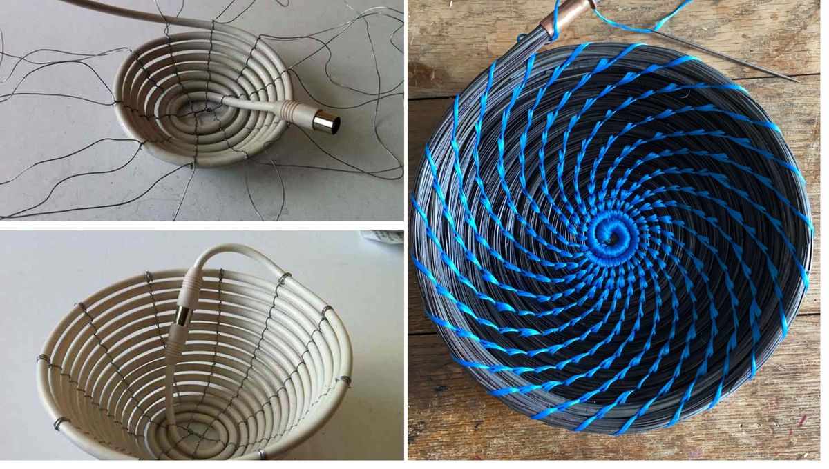 Esta puede ser una de las ideas, usando un cable grueso y decorando con uno de auricular Esta puede ser una de las ideas, usando un cable grueso y decorando con uno de auricular