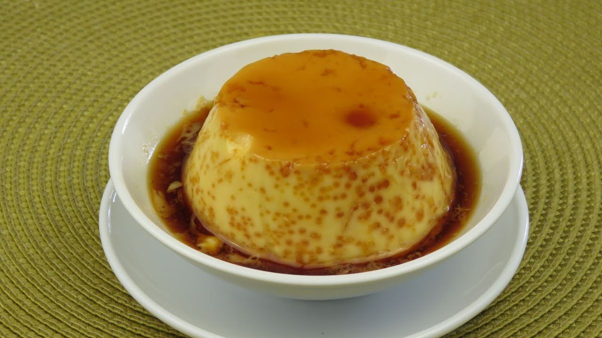 El flan en la freidora de aire es delicioso.