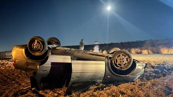 Una familia tuvo un accidente y volcó por un animal que se cruzó en la ruta