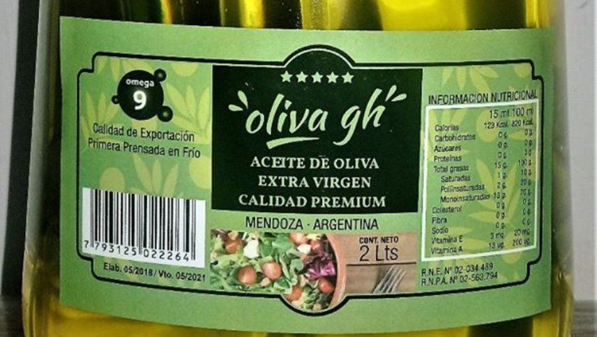 La ANMAT sacó de circulación un aceite de oliva extra virgen mendocino