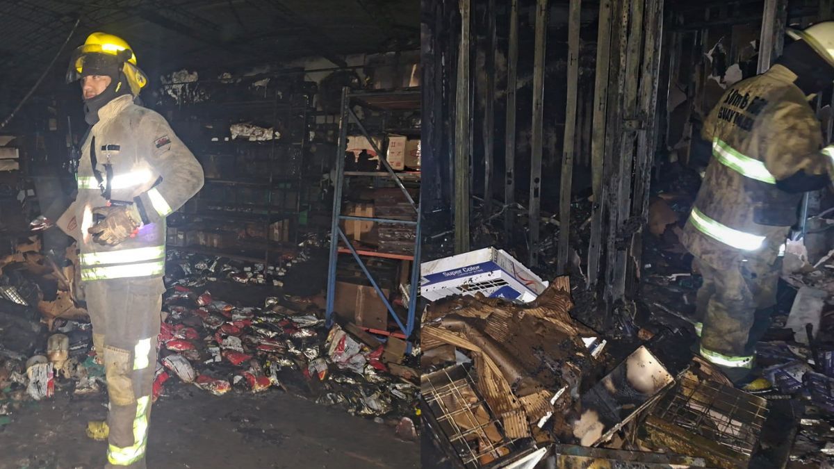 El incendio generó pérdidas totales en la distribuidora ubicada en Guaymallén.