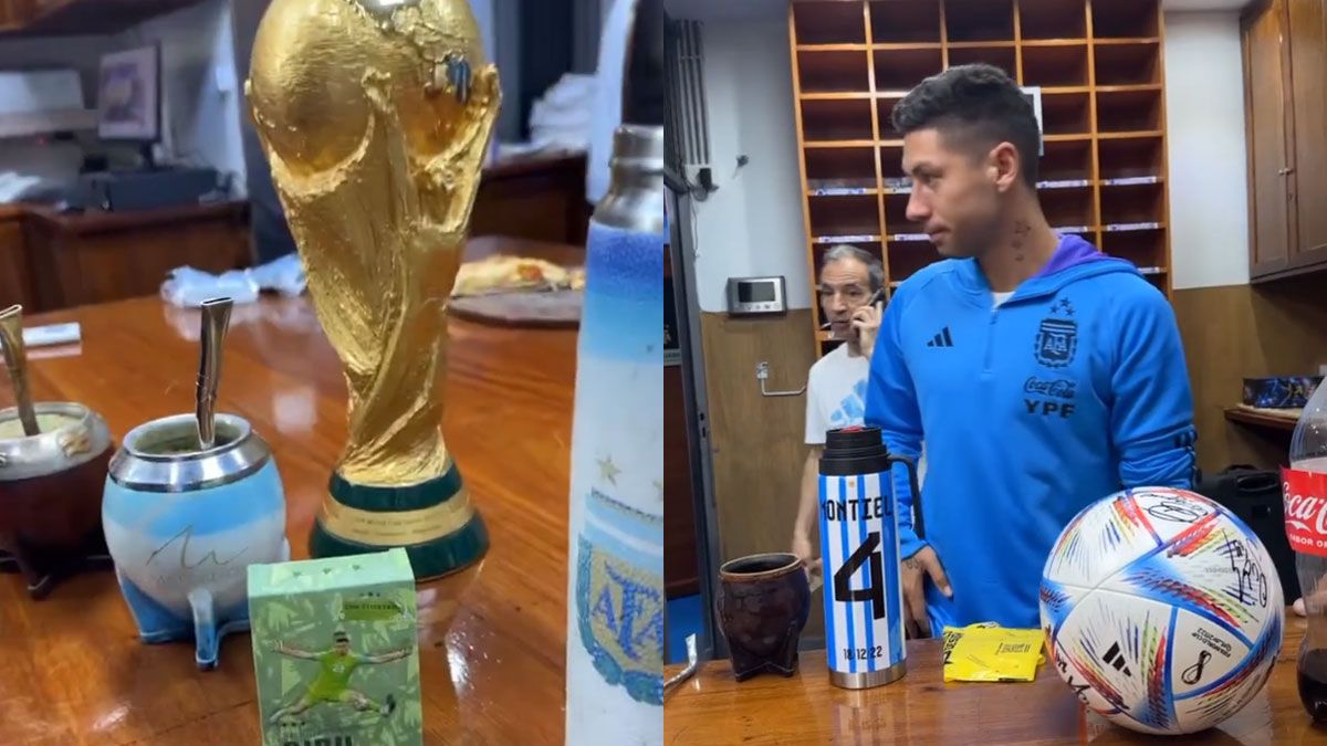 El Dibu Martínez cargó a Gonzalo Montiel y su reacción se volvió viral al instante.