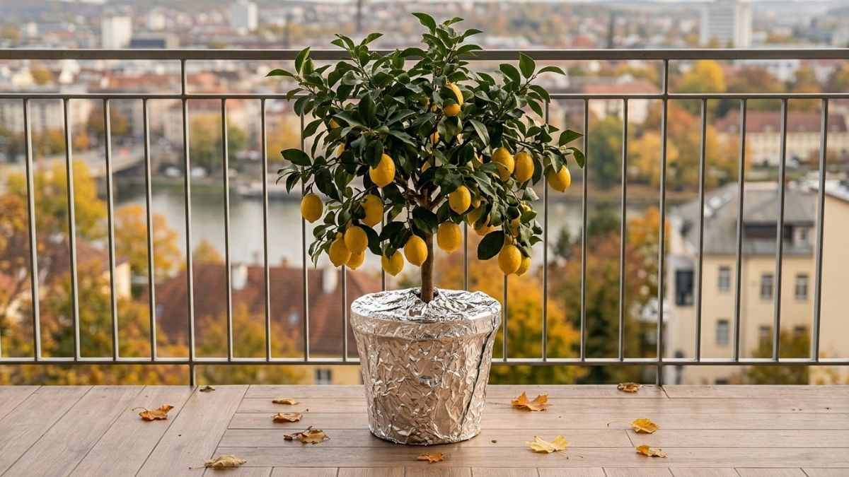 Conocé las ventajas de envolver la maceta de tu árbol frutal en papel aluminio. Foto: Gemini
