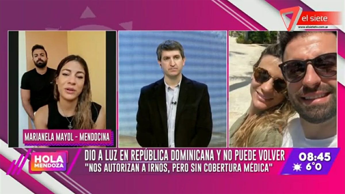 Marianela y su marido, Federico, relataron su caso en El Siete. Están desesperados, a miles de kilómetros de su casa y con su bebé en estado delicado.