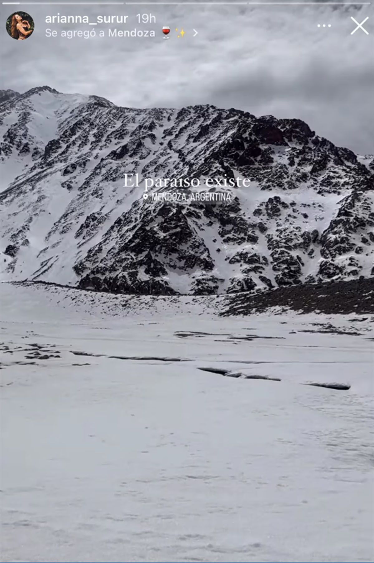 Una de las historias que subió Arianna Surur en Mendoza. Una de las historias que subió Arianna Surur en Mendoza.