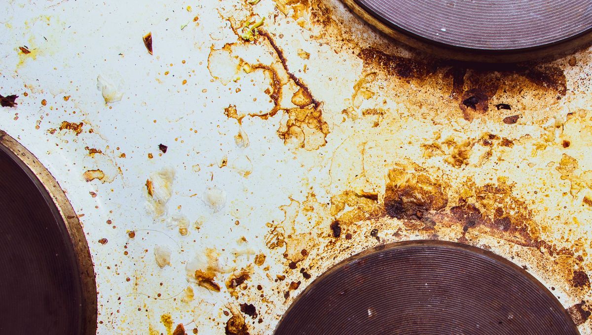 La grasa se produce por salpicaduras de aceite o comida. La grasa se produce por salpicaduras de aceite o comida.