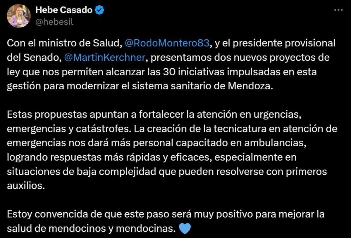 La vicegobernadora Hebe Casado celebró la presentación de las dos iniciativas del Ministerio de Salud. La vicegobernadora Hebe Casado celebró la presentación de las dos iniciativas del Ministerio de Salud.