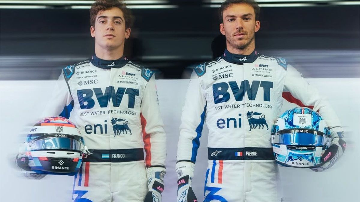 Franco Colapinto y su compañero de equipo en Alpine. Pierre Gasly. Tienen nuevos trajes.