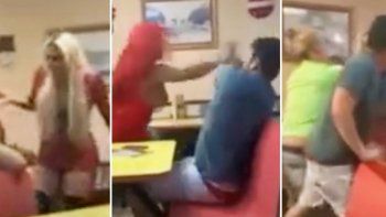Video brutal: dos mujeres trans les dieron una paliza a dos hombres que las insultaron