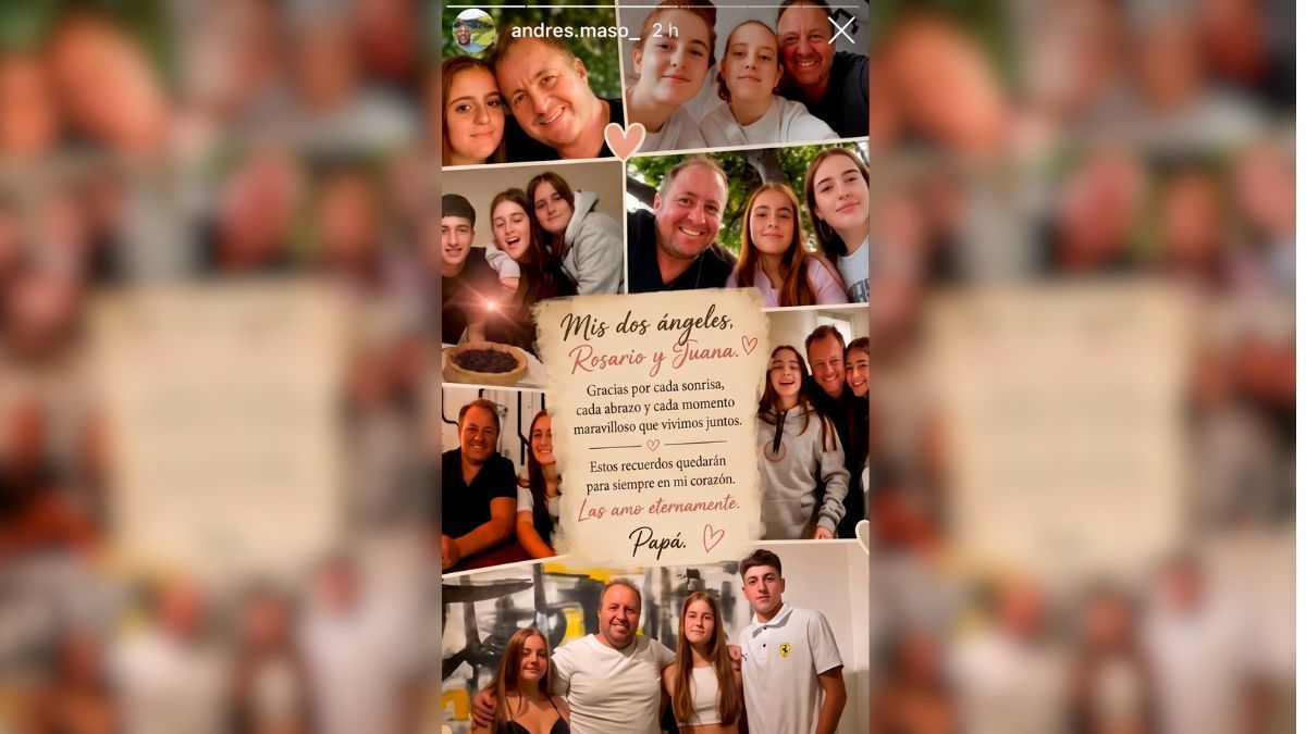 Así despidió Andrés Masó a sus dos hijas, Rosario y Juana, fallecidas tras el accidente de Ruta 60 y la Variante Palmira, ocurrido el domingo 16 de agosto. 