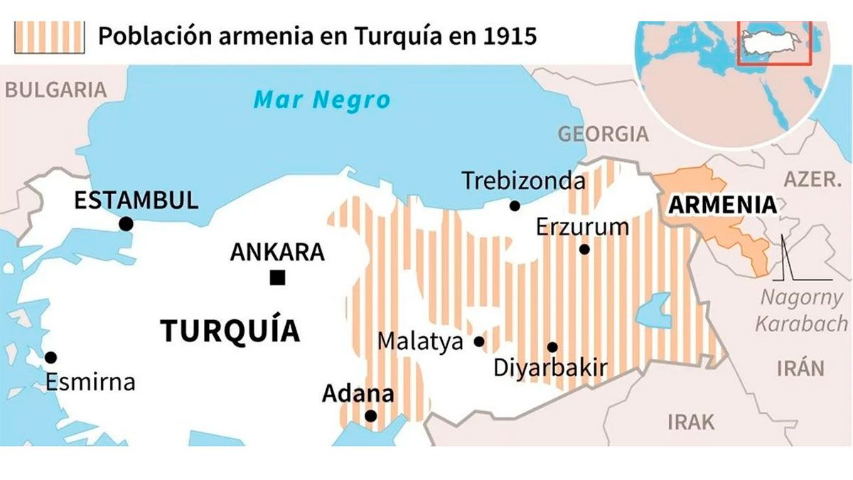 El comienzo del genocidio se conmemora el 24 de abril de 1915.