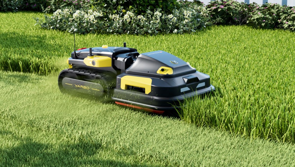 El robot de jardín se maneja desde una aplicación de celular y hace el trabajo de muchos jardineros. El robot de jardín se maneja desde una aplicación de celular y hace el trabajo de muchos jardineros.