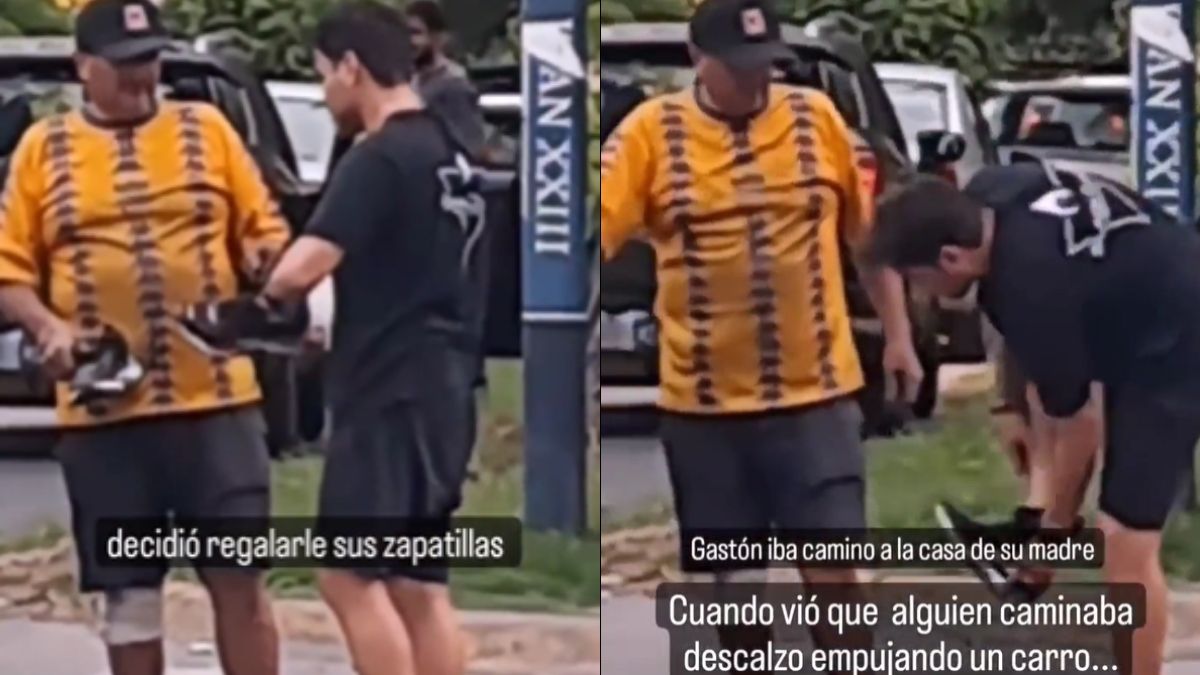 Vio a un cartonero descalzo y tomó una decisión que emocionó a todos