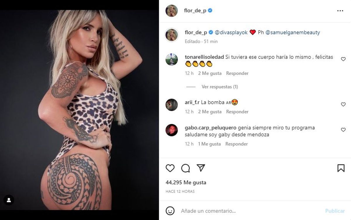 El posteo de Florencia Peña en su cuenta de Instagram para Divas Play.