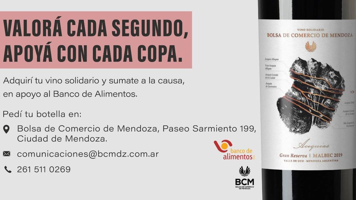 Todo lo recaudado será para el Banco de Alimentos, que ayuda a numerosos comedores mendocinos.