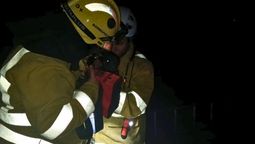 Los Bomberos de Maipú le salvaron la vida a un perro que había caído a un pozo de 5 metros y no podía salir.