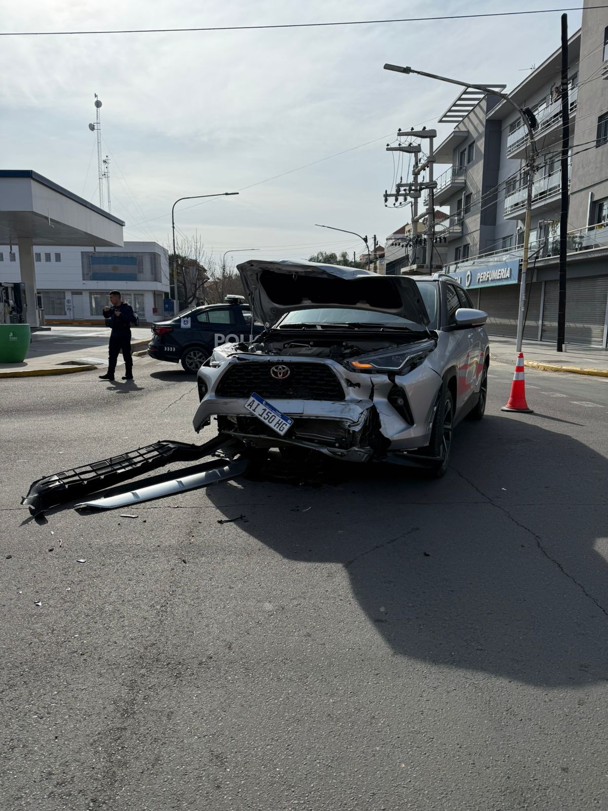 Accidente en Maipú: así quedó la Toyota Yaris. Accidente en Maipú: así quedó la Toyota Yaris.