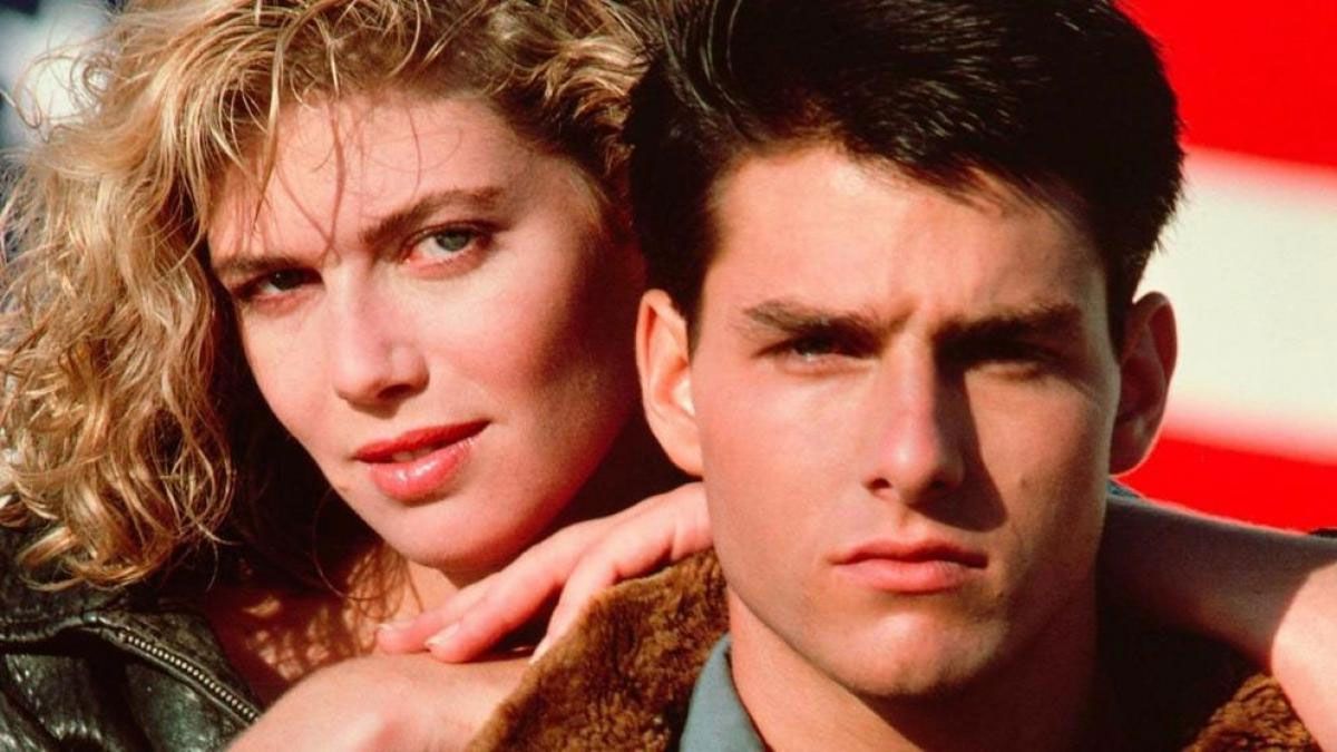Kelly McGillis y Tom Cruise, durante el rodaje de Top Gun. Kelly McGillis y Tom Cruise, durante el rodaje de Top Gun.