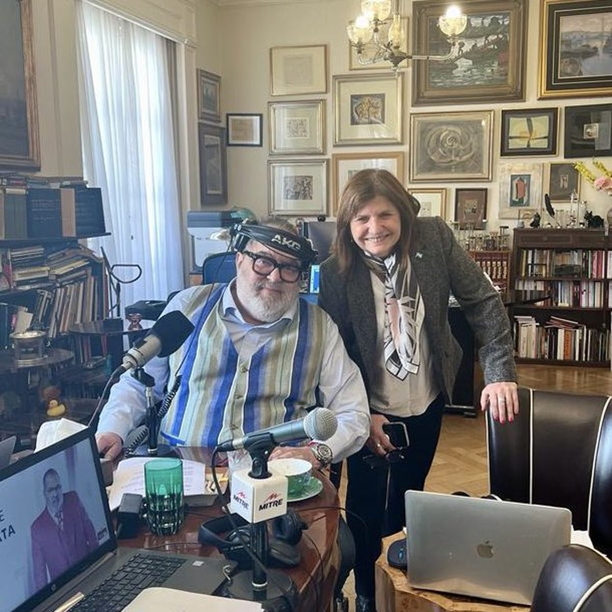 Patricia Bullrich con Jorge Lanata. Patricia Bullrich con Jorge Lanata.