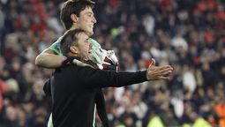 Beltrán y Coudet en pleno festejo.