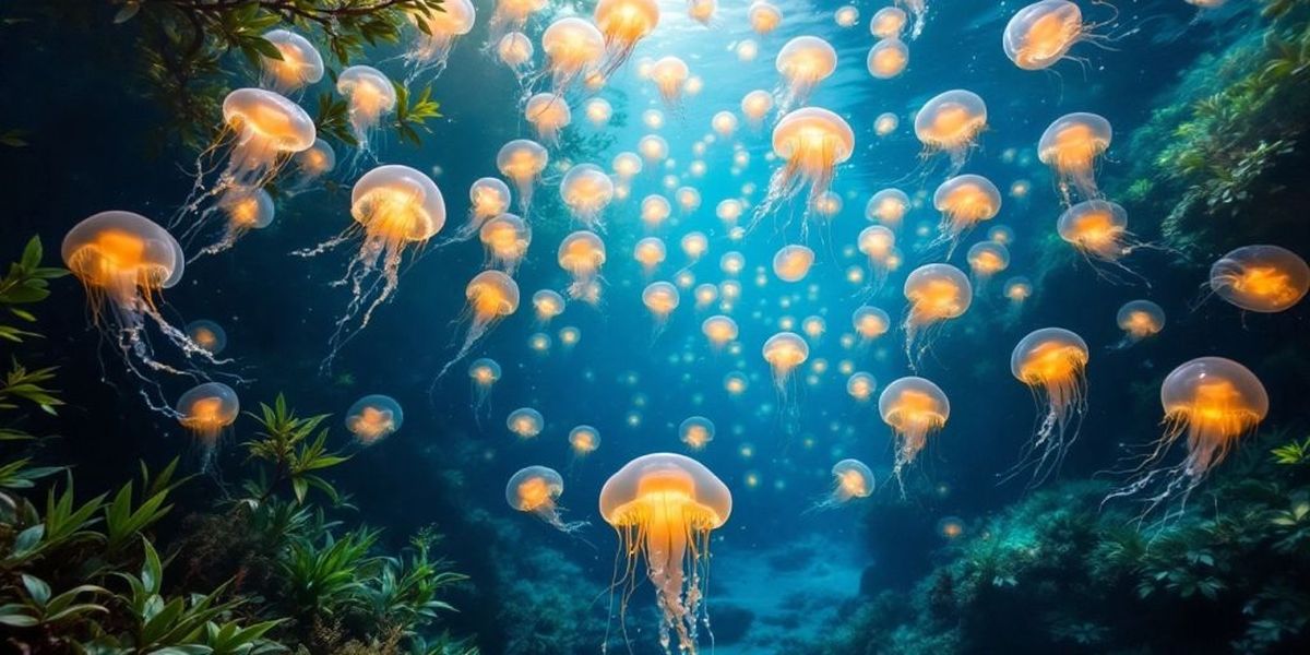 La especie de medusas predominantes en el lago son las Mastigias papua etpisoni. La especie de medusas predominantes en el lago son las Mastigias papua etpisoni.