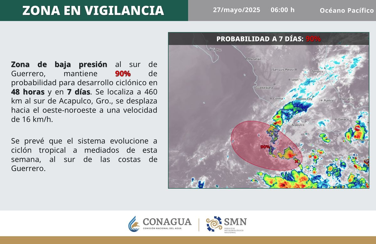 Hay altas probabilidades de formación de ciclón Hay altas probabilidades de formación de ciclón