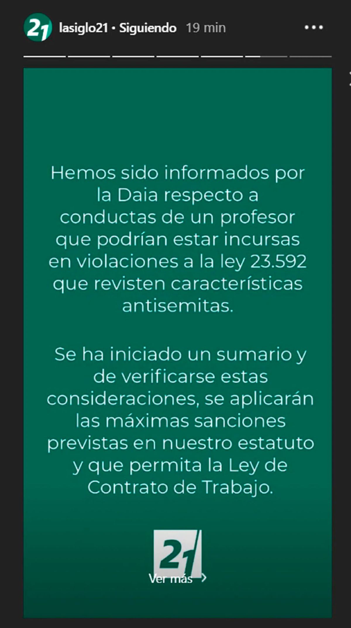 El profesor Esteban Andrés Lizondo tuvo conductas que podrían estar incursas en violaciones a la ley 23.592.
