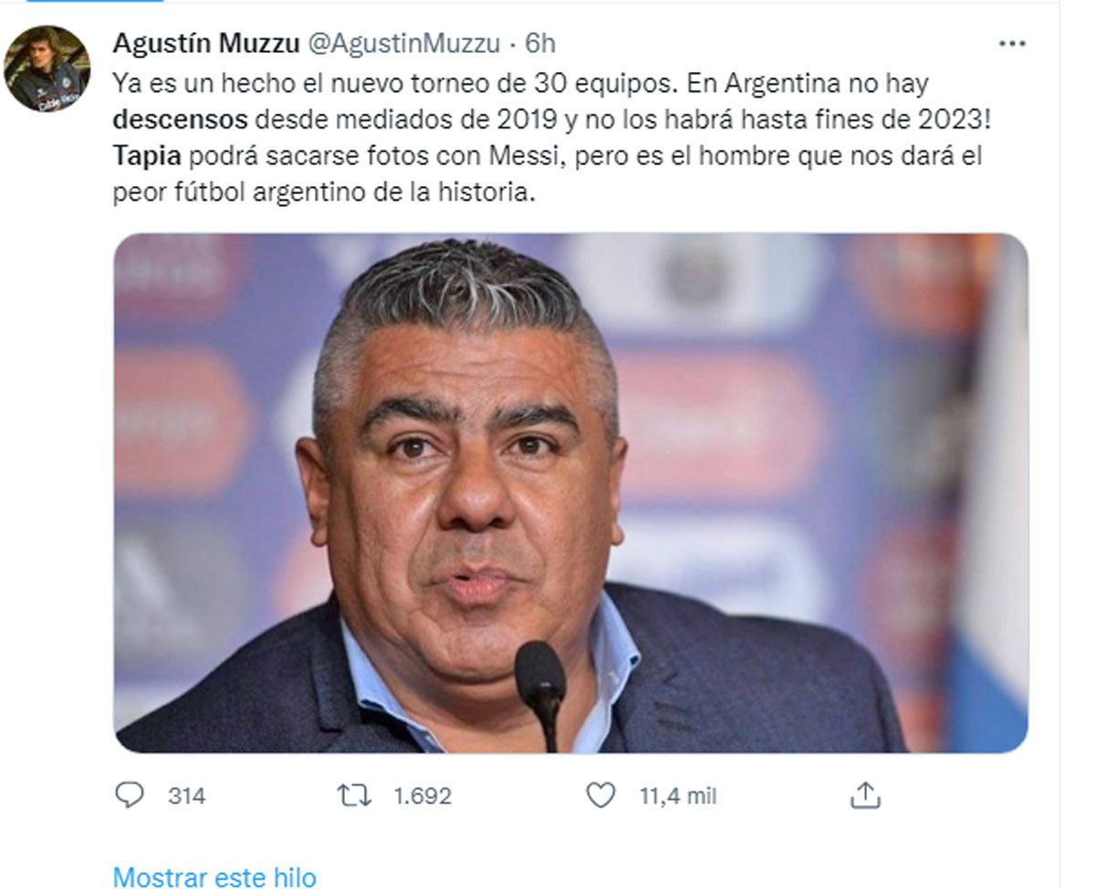 Tapia anunciaría la medida la semana próxima