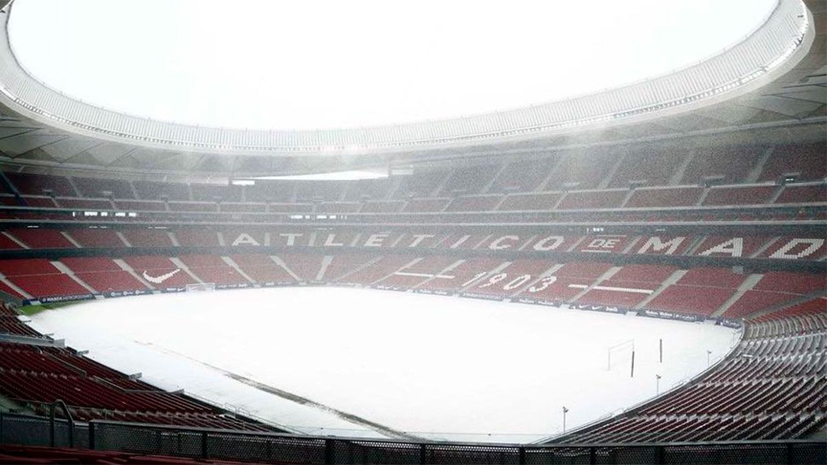 El Atlético de Simeone no jugará ante Bilbao a causa de una tormenta de nieve.