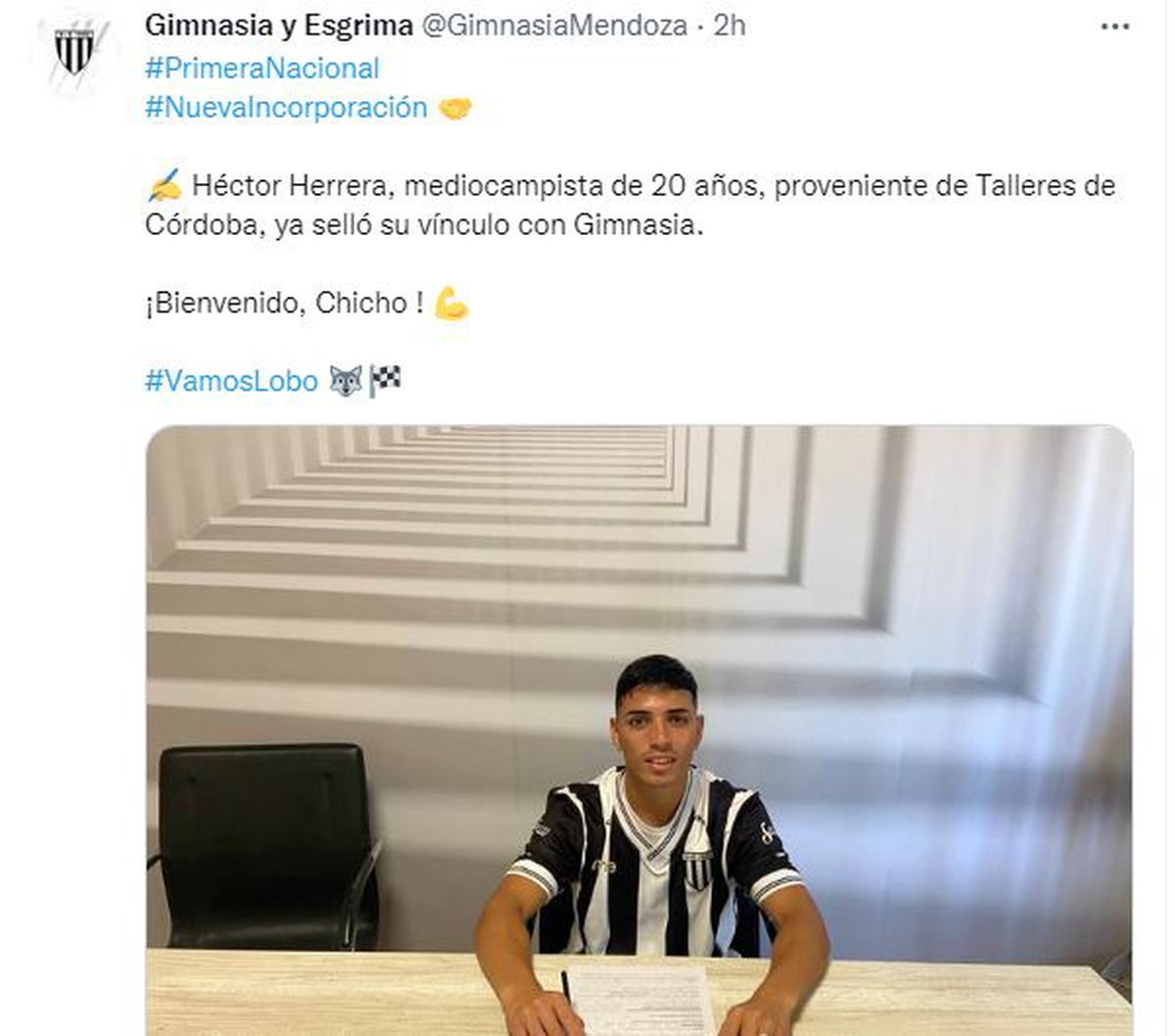 Héctor Herrera llegó de Talleres de Córdoba a reforzar al Lobo.