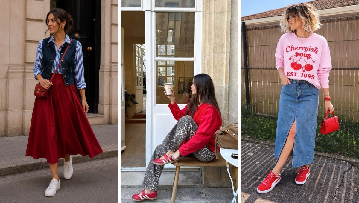 El color rojo puede combinarse con jean, rosado, prendas marrones o incluso animal print. El color rojo puede combinarse con jean, rosado, prendas marrones o incluso animal print. 