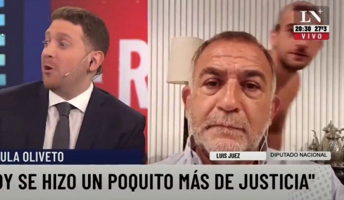 El hijo de Luis Juez ¡apareció semi desnudo en cámara!: Vaya a saber en qué estado