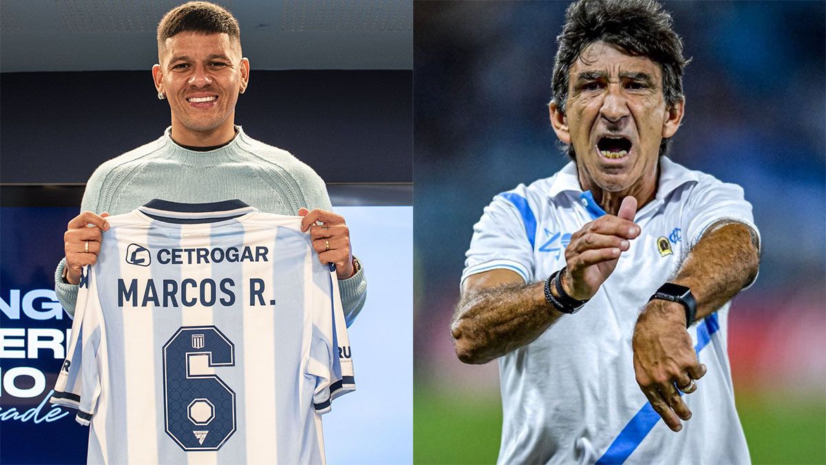 Marcos Rojo y Gustavo Costas.